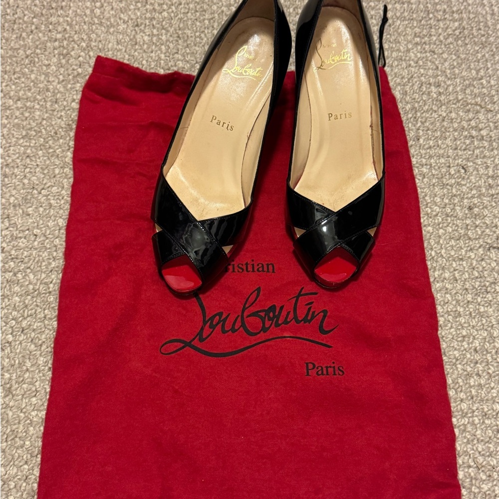 Christian Louboutin Black Peep Toe Heels